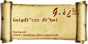 Galgóczi Ábel névjegykártya